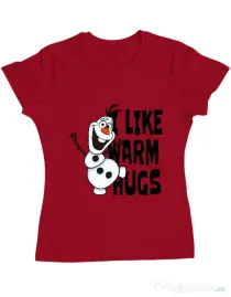 Tricou ADLER dama I like warm hugs Rosu