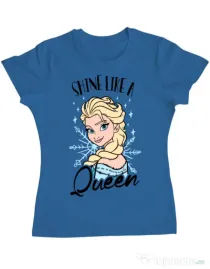 Tricou ADLER dama Shine like a queen Albastru azuriu