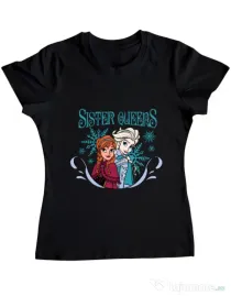 Tricou ADLER dama Sister Queens Negru