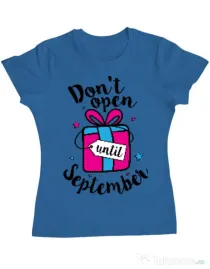 Tricou ADLER dama Dont open until September Albastru azuriu
