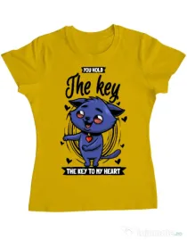Tricou ADLER dama You hold the key Galben