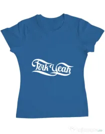 Tricou ADLER dama Folk yeah Albastru azuriu