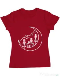 Tricou ADLER dama Moon life Rosu
