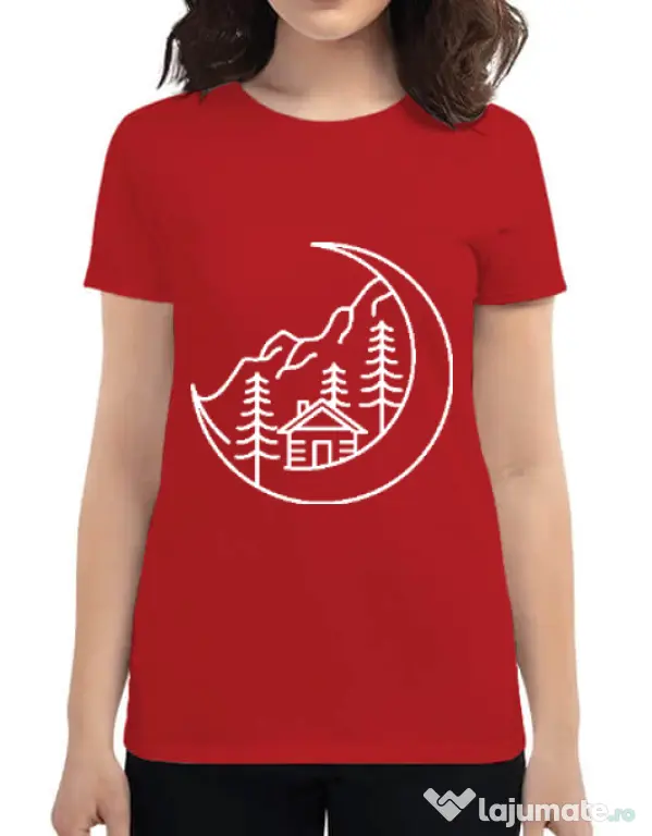 Tricou ADLER dama Moon life Rosu