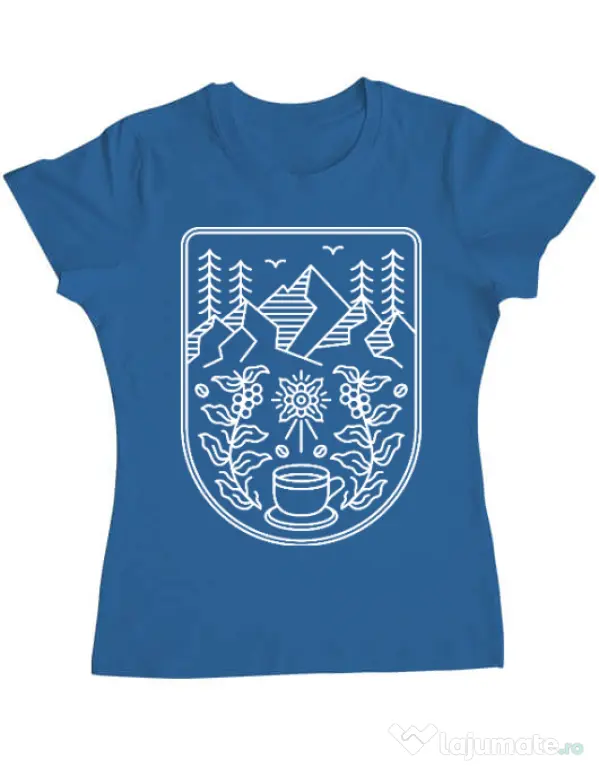 Tricou ADLER dama Natural coffee Albastru azuriu