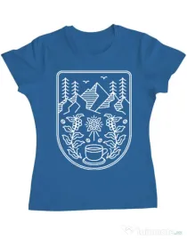 Tricou ADLER dama Natural coffee Albastru azuriu