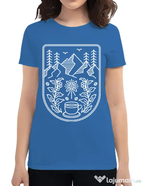Tricou ADLER dama Natural coffee Albastru azuriu