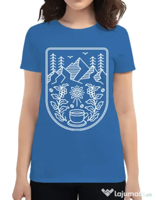 Tricou ADLER dama Natural coffee Albastru azuriu