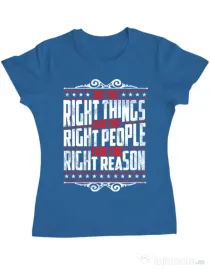 Tricou ADLER dama Do the right things Albastru azuriu