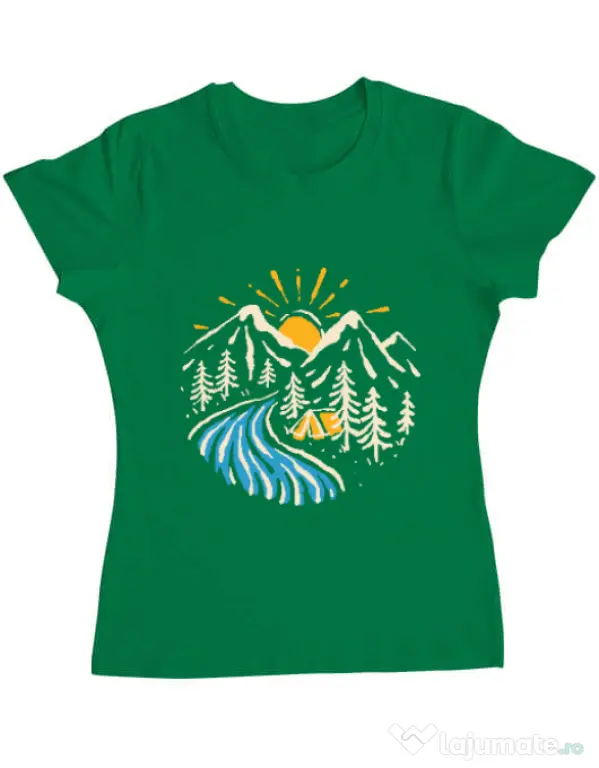 Tricou ADLER dama Camp river Verde mediu