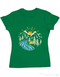 Tricou ADLER dama Camp river Verde mediu