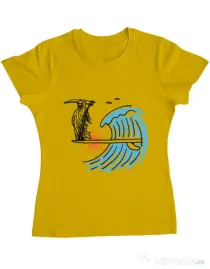 Tricou ADLER dama Grim surfer Galben