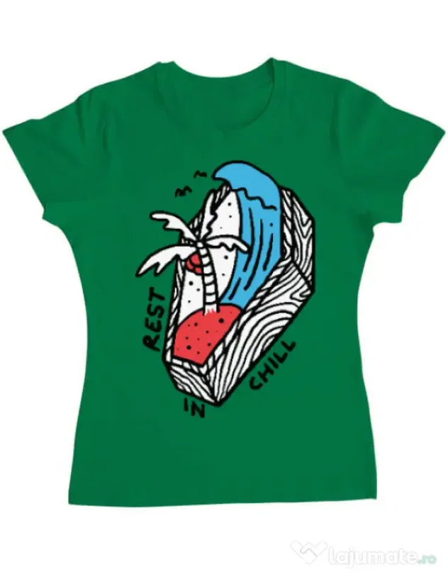Tricou ADLER dama Rest in chill Verde mediu
