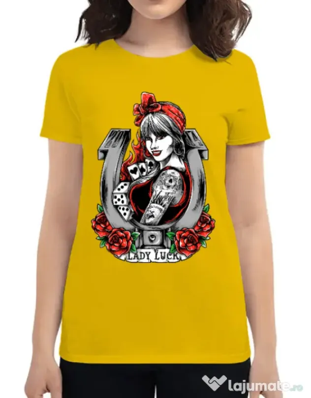 Tricou ADLER dama Lady luck Galben