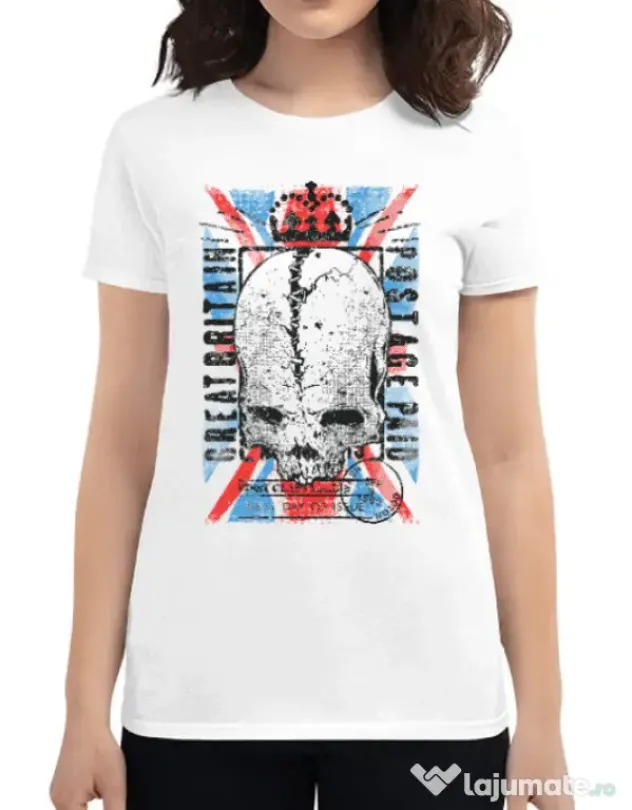 Tricou ADLER dama Great Britain Post Alb