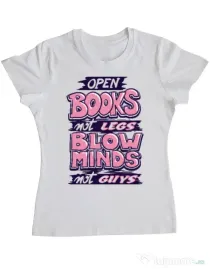 Tricou ADLER dama Open books Alb