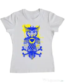 Tricou ADLER dama Owl Alb