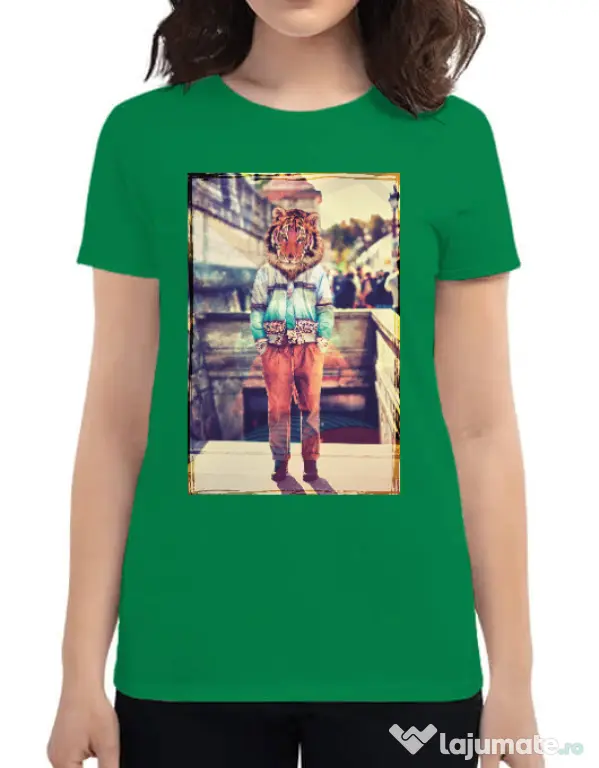 Tricou ADLER dama Tiger head Verde mediu