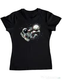 Tricou ADLER dama Football kick Negru