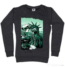 Bluza ADLER dama Save the liberty Negru melanj