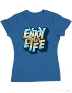 Tricou ADLER dama Enjoy your life Albastru azuriu
