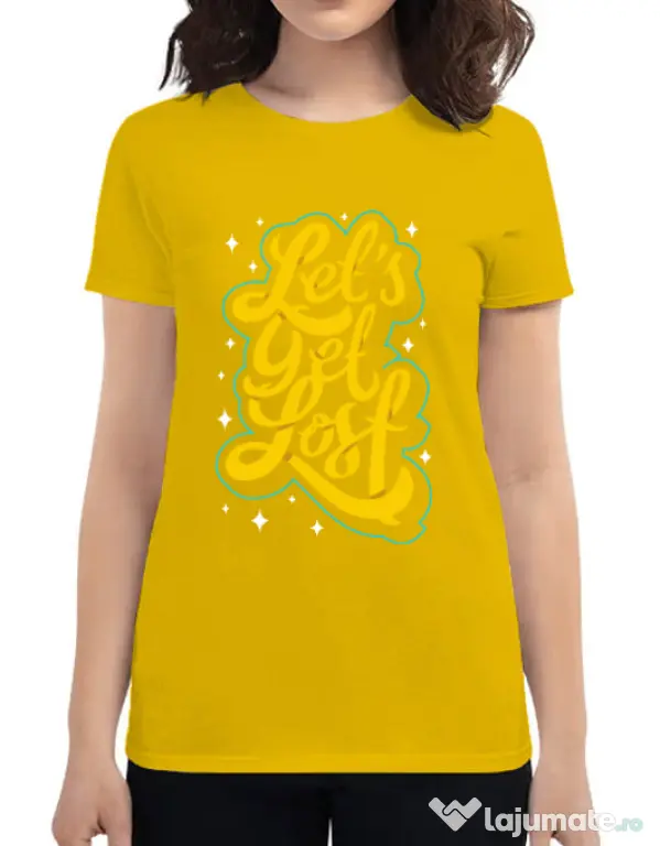 Tricou ADLER dama Let\'s get lost Galben