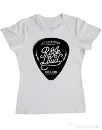 Tricou ADLER dama Rock n loud Alb