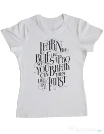 Tricou ADLER dama Learn the rules Alb