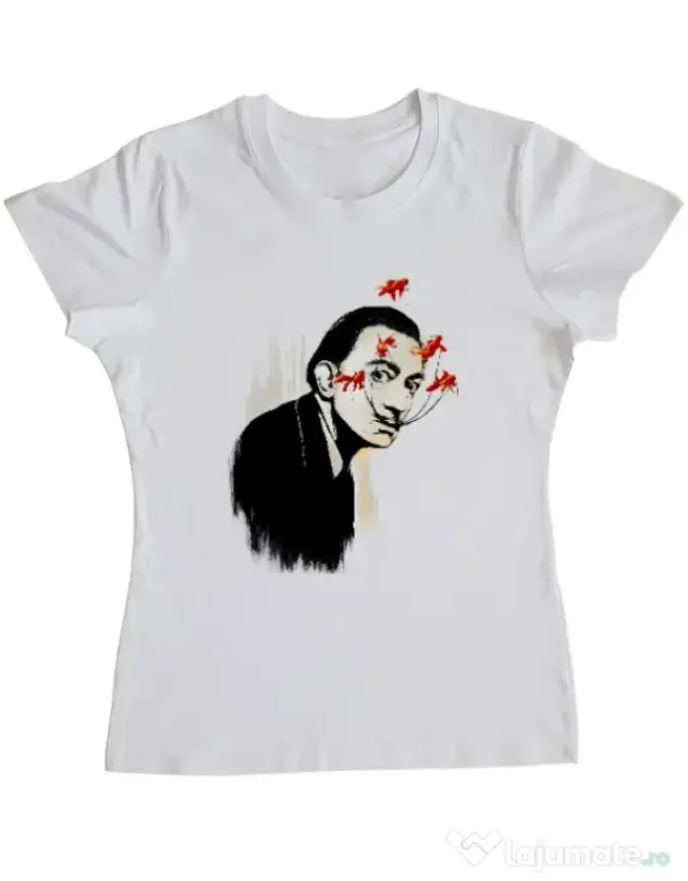 Tricou ADLER dama Lift that moustache Alb
