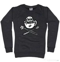Bluza ADLER dama Death before decaf Negru melanj