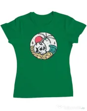 Tricou ADLER dama Skull and beach Verde mediu