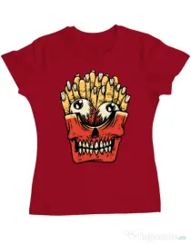 Tricou ADLER dama Zombie French Fries Rosu