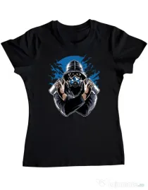 Tricou ADLER dama Graffiti gas mask Negru
