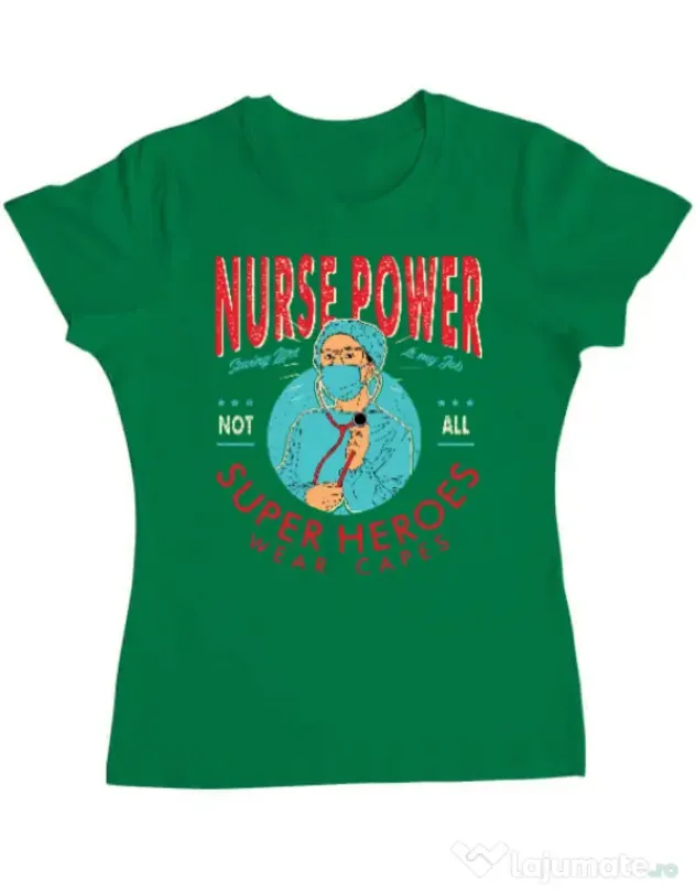Tricou ADLER dama Nurse power Verde mediu