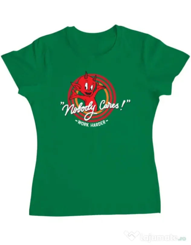 Tricou ADLER dama Nobody cares Verde mediu