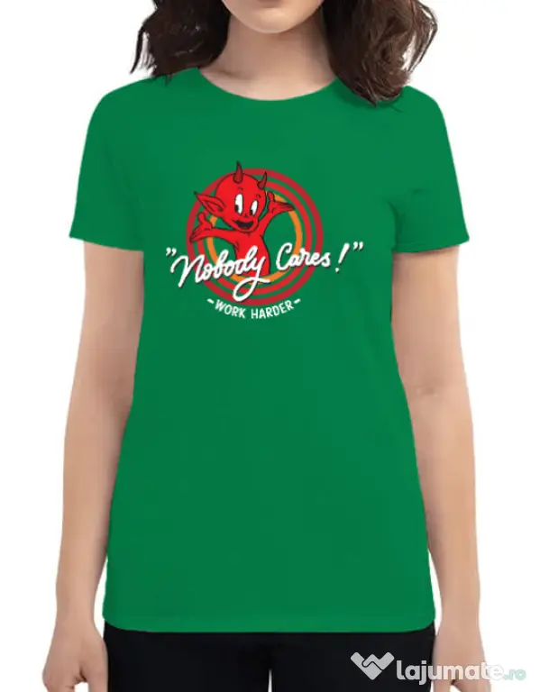 Tricou ADLER dama Nobody cares Verde mediu