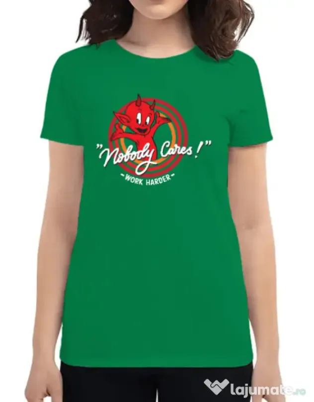 Tricou ADLER dama Nobody cares Verde mediu