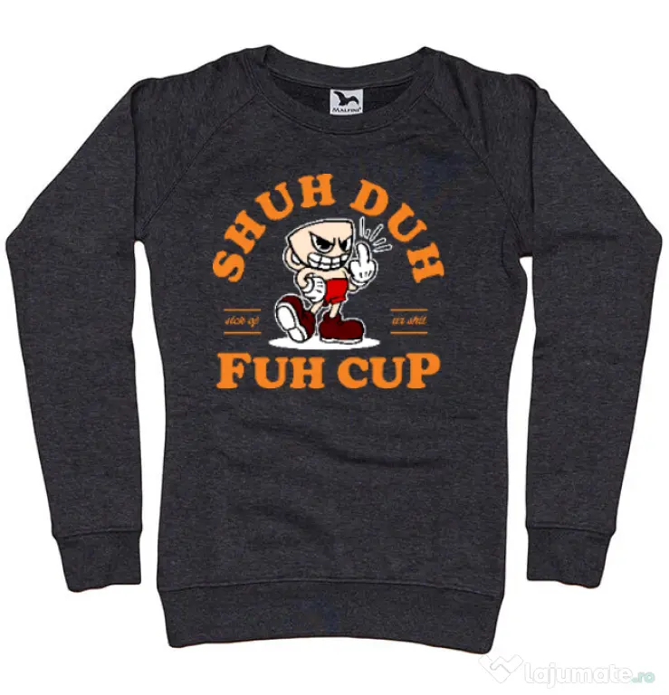 Bluza ADLER dama Shut the fuh cup Negru melanj