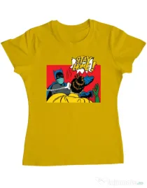 Tricou ADLER dama Stay home Robin Galben