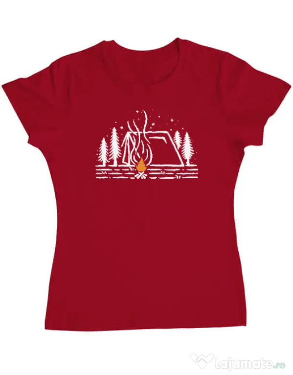 Tricou ADLER dama Tent lines Rosu