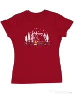 Tricou ADLER dama Tent lines Rosu