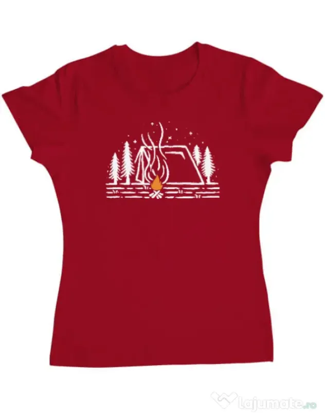 Tricou ADLER dama Tent lines Rosu