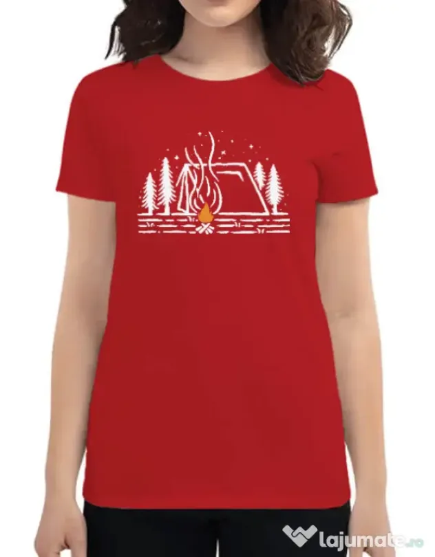Tricou ADLER dama Tent lines Rosu