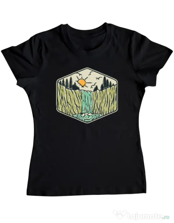 Tricou ADLER dama Beauty waterfall Negru