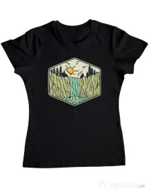 Tricou ADLER dama Beauty waterfall Negru