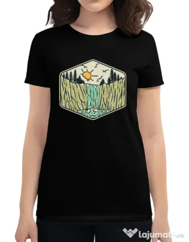 Tricou ADLER dama Beauty waterfall Negru