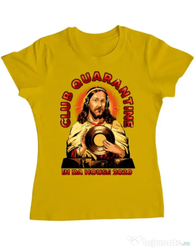 Tricou ADLER dama Club quarantine Galben