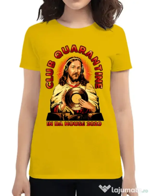 Tricou ADLER dama Club quarantine Galben