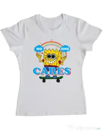 Tricou ADLER dama No one cares Alb
