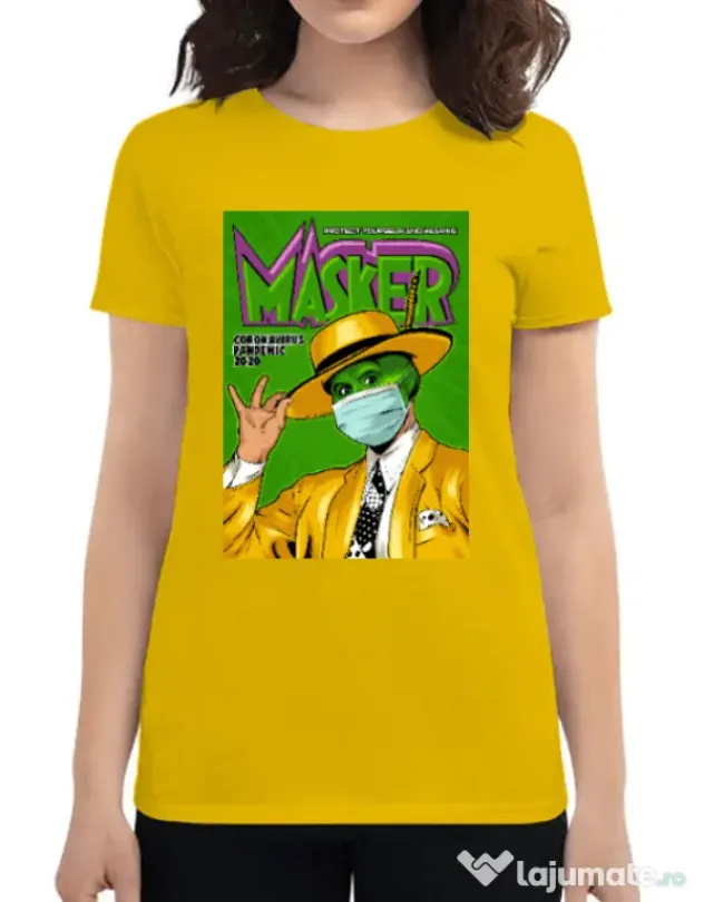 Tricou ADLER dama Masker Galben